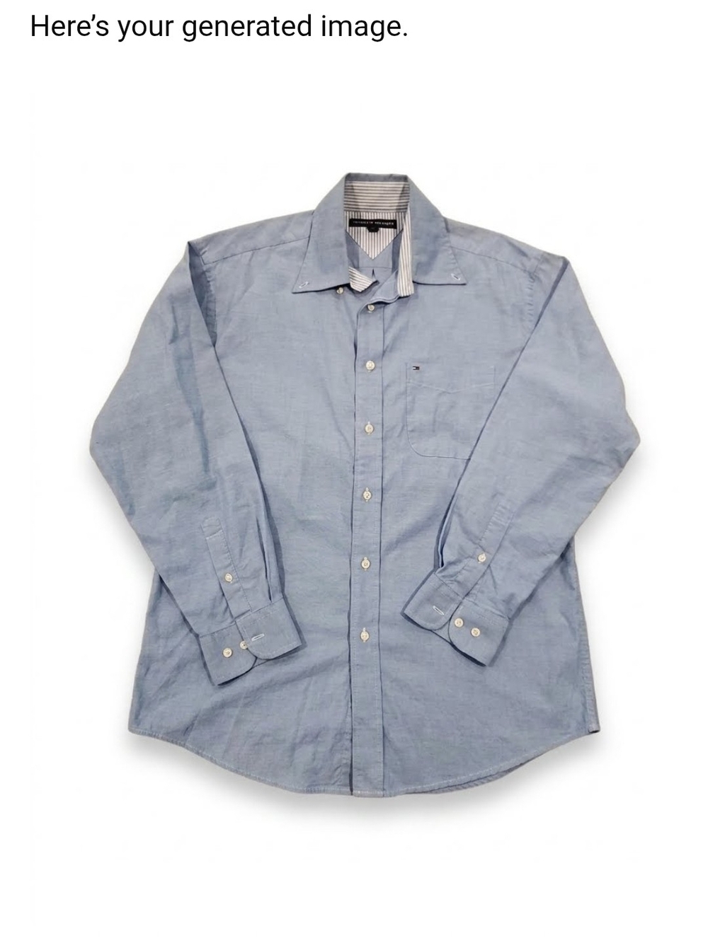Tommy Hilfigure  Light Blue Men's Button-Up Shirt Size Med